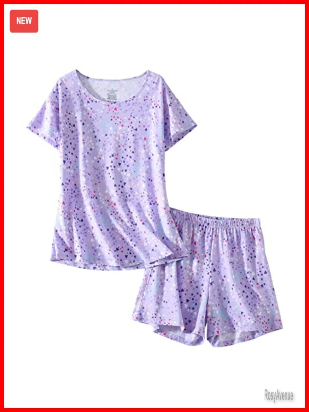 Cotton Blend Short Sleeve Pajama Set with Shorts